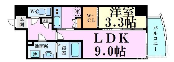 マリンズ心斎橋Ⅲの物件間取画像